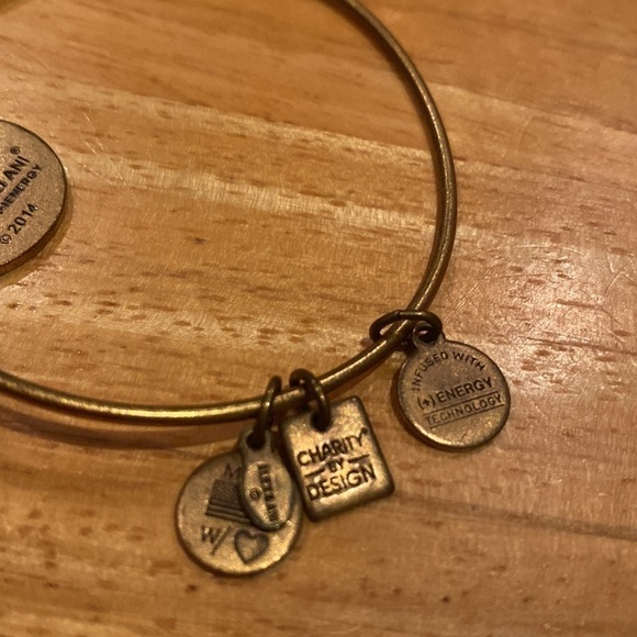 Alex and Gold gold map fingerprint bangle - Picture 3 of 3